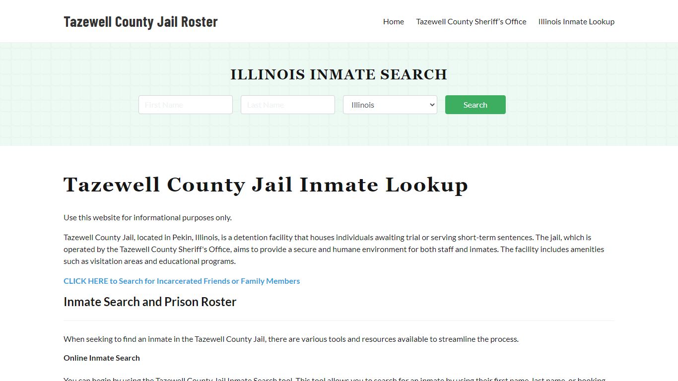 Tazewell County Jail Roster Lookup, IL, Inmate Search